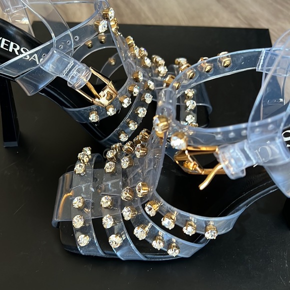 Versace Sandal Heels Jewels Sparkly_Versace Women's Embellished Caged Jelly - Picture 11 of 12